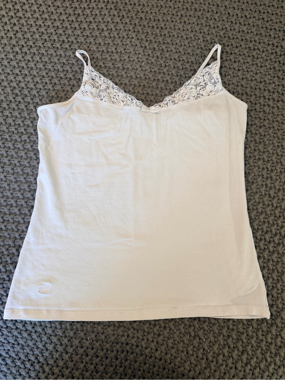 Ralph Lauren White Lace Trim Cami Tank Top